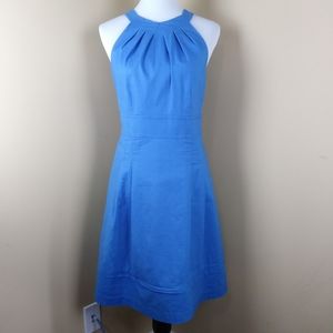 Loft Sleeveless A Line Dress Textured Blue Size 10